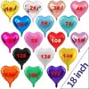 Hota Sale Love Heart Shape 18 Inch Foil Balloon Birthday Wedding New Year Graduation Party Decoration Air Balloons DAJ45