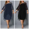 Damesjurk Plus Size Zomerjurken Dames Elegante Mesh Mouw Verjaardag Party Jurk Bruiloft Club Outfits 2021 Dameskleding 210304