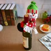 New XMAS Red Wine Bottles Cover Bags bottle holder Party Decors Hug Santa Claus Snowman Dinner Table Decoration Home Christmas Who5641263