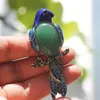Pins, broches farlena vintage sieraden pins natuurlijke opaal semi-edelstenen badges emaille vogel voor vrouwen accessoires