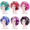 Beauty Print Damen-Satin-Mütze, extra groß, große Blumen-Turbante, Kopfbedeckung, Bandana, Haarpflege, weiche Hüte, Chemo-Haar-Accessoire