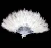 Elegant White Folding Feather Fan Halloween Party Stage Performances Craft Fans Carnival Centerpiece Supplies RRE12859