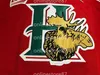 24S Halifax Mooseheads 2012 Pres 22 Nathan Mackinnon 27 Jonathan Drouin Hockey Jersey Home Red Stitched Logos Embroidered Jersey