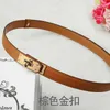 New Designer Women Real Leather 1.8cm Width Belts Golden Silver Lock Buckle Dress Jeans Sweater Waistband Lady Belt A0 Q0625