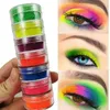Oogschaduw poeder make-up 6 kleuren neon oog schaduw set schoonheid ogen cosmetica nieuwe hete poeder ogen make-up 6 stks kit DIY Nail Art Powder