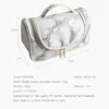 White marble Grain Leather Cosmetic Bag Case wash cosmetics storage organizer multifunctional Pu travel cosmetics pouch zipper pocket