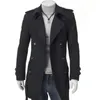 Men's Trench Coats Autumn Winter Woolen Coat Wool Blends Thickening / Male Business Warm Stand Collar Long Sleeve Big Size Jacket