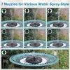 6LED Färgglada Ljus Fontän Vatten Solar med 7 Nozzle Pond Garden Dekoration Utomhusinredning 210713