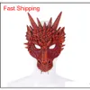 شرسة قناع التنين Dinosaur Skull All Face Head Masks Festival Dance Party Cosplay Costume Halloween Party de Jllcyk Home003