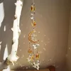 Dekorativa Objekt Figuriner Sun Catcher Crystal Prism Vägg Hängande Boho Décor Julklappar Bil Pendent Tillbehör Ornament Fönstret GA