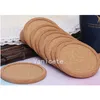 Modern Minimalist Groove Cup Mat Wooden Cushion Circular Polishing Cork Insulation Pad Cups Mats T2I52390