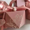 Pudełko diament Kształt papierowe pudełka Cukierki czekoladowe OPAKOWANIE ślub sprzyja dla gości Dziecka Birthday Party 211108