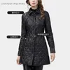 ファッション女性ダウンジャケット冬の黒い長い軽く暖かい白いアヒルの韓国のジャケットエレガントなスリムな女性のフグコート211018