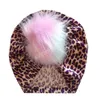 13 cores recém-nascido laço da criança tintura leopardo de veludo cabelo tampões bonés chapéu bebê meninas goselhas slouchy