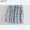 Zevity Women Fashion Floral Print Lace Crochet Stitching Midi Skirt Faldas Mujer Kvinna Elastisk Hög midja Boho QUN786 210621