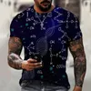 メンズTシャツ楽しい数学フォーミュラ3D印刷Tシャツスーパーソフトと面白いストリートファッションカジュアル原宿ヒップホップスポーツシャツ