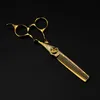 NePurlson Hair Cutting Scissors McG-15 Golden Damaskus 6,0 tums frisör Professionell