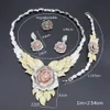 Women Party Bridal Fine Crystal Rose Flower Necklace Jewelry Sets For Wedding Party Dinner Dress Accessories Jewelry Sets H1022