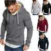 Henry Collar Hoodies Män Märke Solid Sweatshirt Mens Hooded Hip Hop High Street Mens Hoodie Slim Långärmad Sportkläder Man 210603