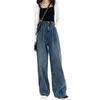 High Waist Jean Vintage Wide-leg Long Mom Trousers Tall 165-180 Cm Denim Pants Female Boyfriends Plus Size 3XL 210809