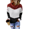 Women's Sweaters Jeemery Womens Cowl Neck Color Block Patchwork Long Sleeve Loose Fit Oversized Casual Lightweight Winter Pullover Tops