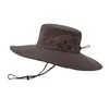 Chapéus de balde de poliéster chapéu largo chapéu de brim ao ar livre tampas dobrável tela de secagem rápida cowboys cap Ciclismo headwear sol proteção