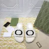 Klassisk märkesdesigner Gummi sandal med rutschkana Blommor brokad män tofflor Höst- och vinterkläder underdel Flip Flops damrandiga strandtofflor med låda