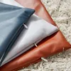 Imitation Leather Sofa Cushion Cover Solid Color Pillow Cover Car Pillow Case High Quality Zipper Pillowcase Brief Home Decoration XVT0891