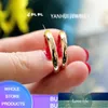 Anillos de acero inoxidables sólidos sólidos originales nunca FADE ANILLOS DE GRANDO DE GOLDA 18K para mujeres y hombres Simple pareja Anillos KR050 Price de fábrica Diseño de expertos Calidad Último estilo