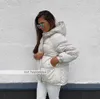 Short Winter Jacket Women Oversize Parka Coat Warm Thick Cotton Loose Hooded Padded 211013