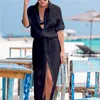 Saida De Praia 2021 maillot de bain en mousseline de soie couvrir Long Beach Coverups femmes Maxi robe de plage Cover-ups Transparent Beachwear 210317