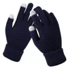 Rękawiczki Kobiety świąteczne prezent na ekran dotykowy zima ciepłe rękawiczki mężczyźni kobiety rozciągają dzianiny naśladowanie wełniane wełniane palce bez poślizgu butique 04