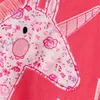 Metri da salto Animali Applique T-shirt per ragazze estive Unicorno Vestiti per bambini Cotone T-shirt per bambini Top 210529