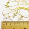 Collana con ciondoli a forma di croce con zirconi a 10 fili, accessori per gioielli, collana a catena sottile per donna Nuovo design 8226 X0707