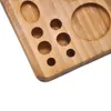 Bamboo Multifunktionella tobaks rullande bricka Rullpapper Brickor Rökning Herb Grinder Lagringsfall av DIY