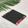 Matite per labbra Waterproof Long Lasting Lips Makeup Eyeliner Rosa Nero Verde Colori Logo personalizzato Scatole per ciglia