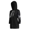 Rosetic Gothic Skull Hooded Hoodie Halloween Coat Fashion Zipper Fitness Streetwear Cool Girls Black Hoodie Sweatshirt 210809