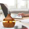 Elektrische luchtbevochtiger Essentiële Aroma Olie Diffuser Ultrasone Hout Graan USB Mini Mist Maker LED Light 210709