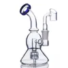 Mini Zwart Blauw Kalebas Vorm Waterpijp Fakkel Binnen Glas Water Bons Recyler Fab Ei Dab Rigs Pijpen 14.4 mm banger