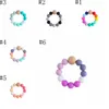 Baby Gęby DIY Rainbow Silikonowa Ząbkowanie Bransoletka Noworodka Pierścień Drewna Pierścień Pielęgniarstwo żuje Koraliki Rattles Zabawki 6 Wzory BT6457