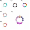 Baby Teethers Diy Rainbow Silicone Teething Armband Nyfödd Trä Ring Teetrar Nursing Chew Beads Rattles Toys 6 Designs BT6457