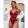 Yeni Moda Dantel Erotik Nakış Örgü Korse Bayanlar Halter Kemer Günaha Olgun Bodysuit Kadınlar için Seksi Lingerie Oymak 211208