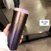 Drinkware Deksel 16 OZ klassieke Starbucks-ontwerpen Thermosvacuüm Draagbaar water Roestvrijstalen reisbeker Kersenbloesem auto Koffie H1102