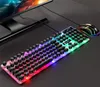 GTX300 USB Wired 104 Keys Illuminated Keyboard Mouse Set USB Keyboard Mouse Rainbow Suspended Backlit game Keyboard Mouse