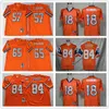 NCAA Vintage 75th Retro College Football Jerseys Сшитый белый синий оранжевый Джерси 0021