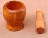 2021 Home Kitchen Hand Manual Wood Garlic Ginger Mortar And Pestle Pugging Mill Grinding Bowl Masher Grinder Mixing Device Wholesale