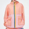 Women's Rainbow Windproof Hoodies Sports Casual Jacket Breathable hooded Top Sportswear size M-XXL