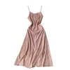 Damesmode Zee Vakantie A-lijn Jurk Sexy Slanke Mouwloze Vestido Elegante Party Zomer Roze Club Kleding R448 210527