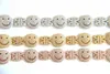 Marque femme étincelant Micro Pave Clear Zirconia Happy Face Happy Link Chain Bracelet élégant unique 2201175855827