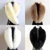 Winter Big Size Scarves Warp Shawl Neck Warmer Natural Color Fox Faux Fur Collar Scarf Stole Muffler with Clip Loops H0923